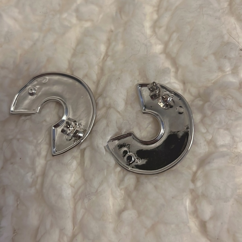 Silver Statement Earrings - image 3